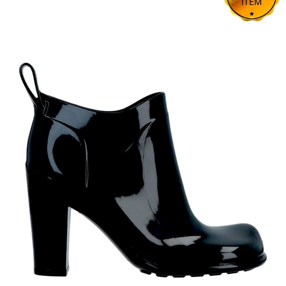 BOTTEGA VENETA Bottes cheville brillantes US6 EU36 noires fabriquées en Ital - Picture 1 of 4